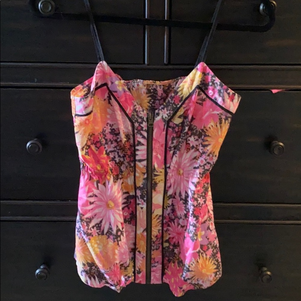 JACK by BB Dakota floral zip-up cami